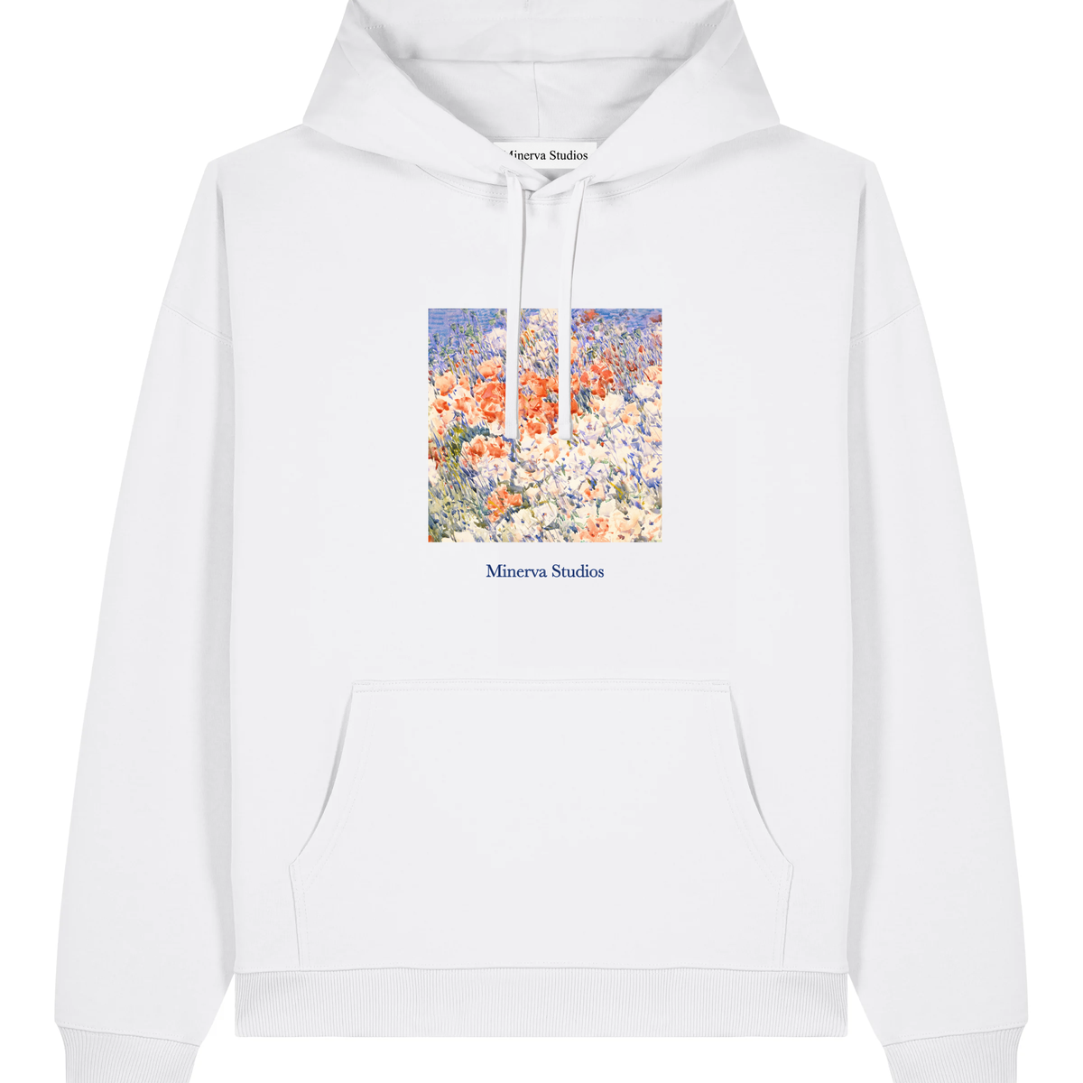 【ヨウジヤマモト】\"WHITE FLOWER\" GRAPHIC HOODIE WHITE FLOWER